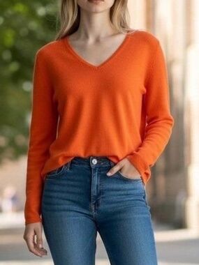 New York & Company Orange Pullover Sweater | L | NWT | Cozy Fall Minimalist